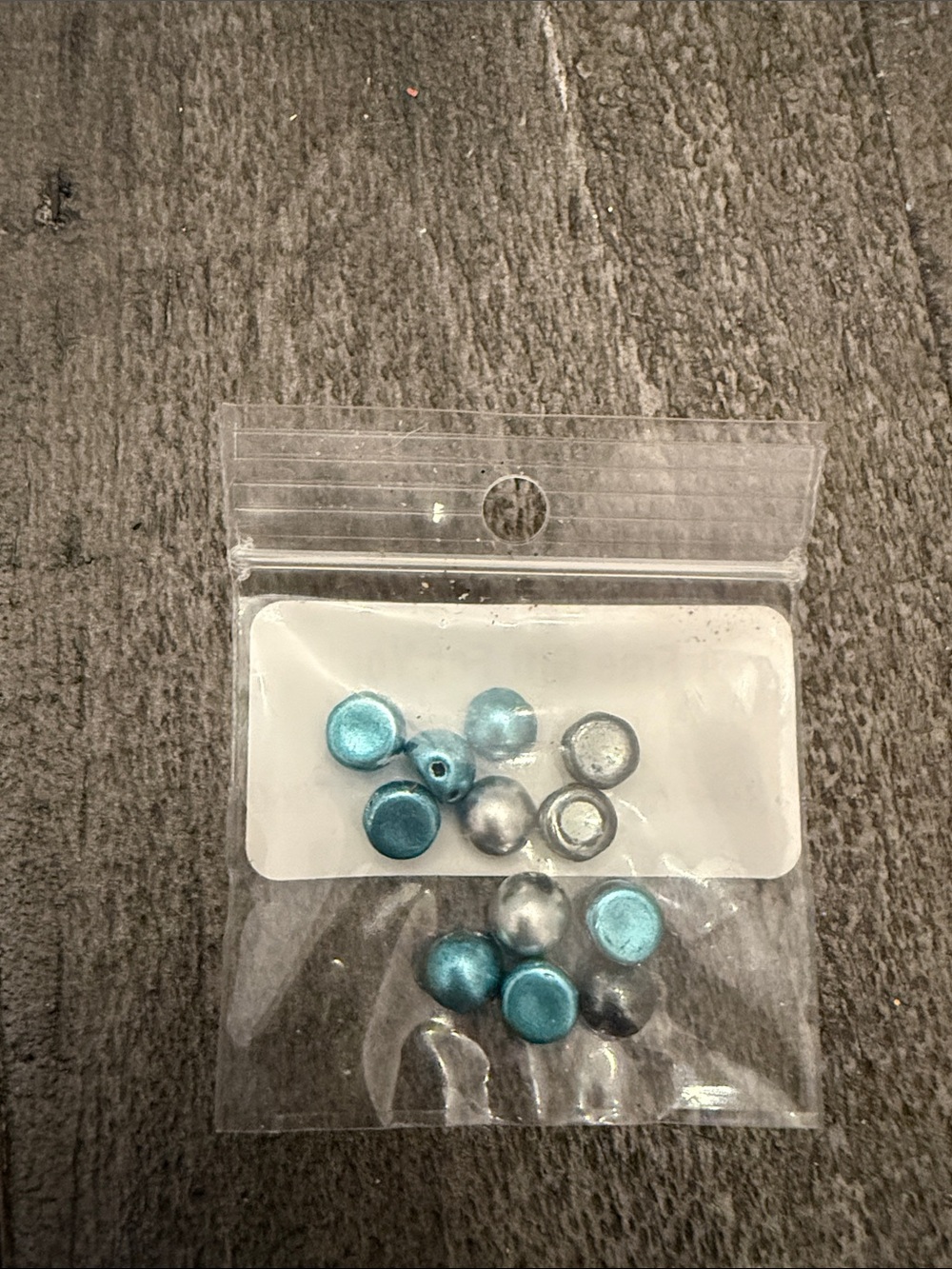 Blue and Silver Shiny Round Beads - Pack